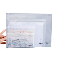 Stock Sin MOQ Tarjeta Esmerilado Transparente A4 A5 A6 B5 Documentos de facturas Bolsa de archivos Carpeta de estuche Bolsa de PVC impermeable Carpetas con cremallera