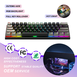 <span class=keywords><strong>Clavier</strong></span> de jeu mécanique rétroéclairé RVB à 61 touches, de conception ergonomique et remplaçable à chaud, quantité minimale de commande bas, directement fourni par l'usine OEM - Product Image 1