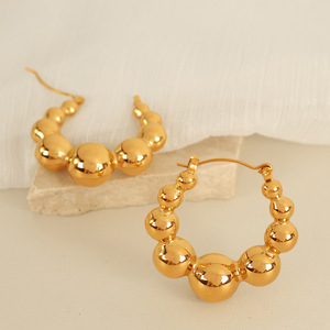 Geometric Hoop <b>Earrings</b> <b>Gold</b> Zinc Alloy U Shape Minimalist Fashion <b>Dangle</b> <b>Earrings</b> EH757G - Product Image 1