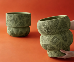 <span class=keywords><strong>Vaso</strong></span> Rotondo in <span class=keywords><strong>Cemento</strong></span> Stile Art Déco con Foro, <span class=keywords><strong>Vaso</strong></span> per Fiori Ecologico da Tavolo per Decorazioni Centrotavola Matrimoniali - Product Image 3