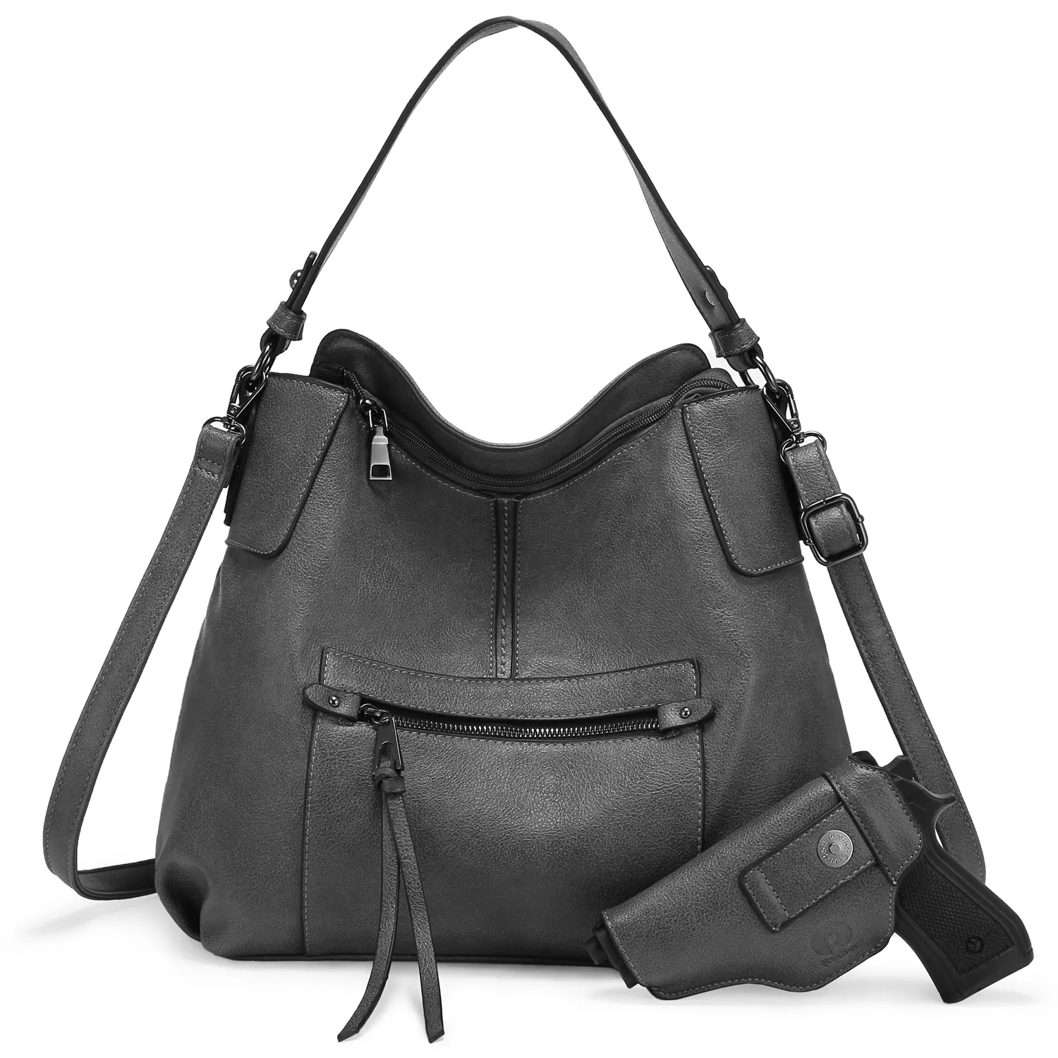 Realer 2022 Nhà Thiết Kế Nữ Túi Xách Công Sở Hobo PU Leather Casual Tote Giấu Ví Và Túi Xách Có Súng Holster