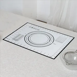 Tapis à pâtisserie en Silicone antidérapant de qualité alimentaire, tapis à pétrir en Silicone, tapis de cuisson avec mesure