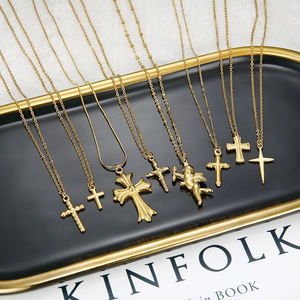 新しいファッション小さな自由奔放に生きるステートメントネックレスジュエリー女性ステンレス鋼カスタムパールシェルデザインゴールドダイヤモンドチョーカーネックレス - Product Image 5