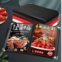Porte-menu en cuir PU de taille A4 personnalisée en cuir Yimi avec onglets d'angle de 6 pages