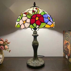 Lámpara de escritorio de cristal de color glicinia púrpura amarillo barroco de 16 pulgadas hecha en China adecuada para lámparas de noche de sala de estar - Product Image 3