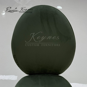 Keynes Modern Emerald Green Velvet Dining Chair Oval Back Gold Metal Legs Upholstered Side Chair for Hotel Restaurant - Product Image 6