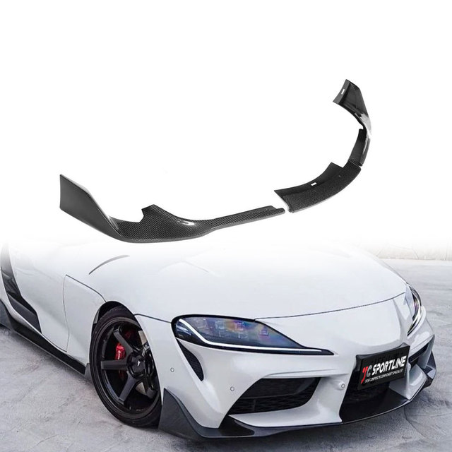 For Toyota GR Supra A90 A91 MK5 2020-2024 JDM Style 3PCS Carbon Fiber Front Lip Splitter Spoiler Body Kit