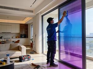 فيلم نوافذ أستروم ثنائي اللون |   فيلم زجاجي متغير اللون بألوان قزحية |   فيلم تأثير قوس قزح للديكور للعرض التجاري - Product Image 2