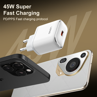 Chargeur rapide LDNIO Q1415 45W, chargeur GaN PD3.0 PPS, câble rétractable, prise US/UK/EU, protection anti-feu, chargeur portable