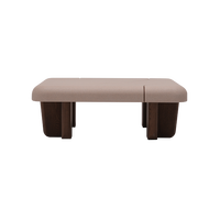 Table basse de salon moderne et durable en micro-ciment avec plateau en bois de noyer, pieds faits à la main, légère, pour la maison (vente en gros)