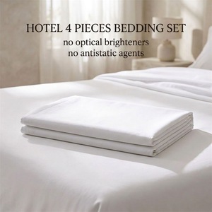 Sábanas de Hotel <span class=keywords><strong>Easton</strong></span> 80/20 de Polialgodón, 300 Hilos, Blancas, Juego de Ropa de Cama de Algodón - Product Image 1