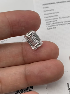 Qinglong Bijoux 1ct 1.5ct 2ct 3ct Emerald Lab <span class=keywords><strong>Diamant</strong></span> Fancy Cut HPHT CVD Emerald Shape Lab Grown Diamond IGI Certified - Product Image 2
