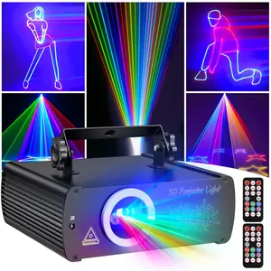 20 Wát RGB Laser DJ Đèn giá bán buôn chuyên nghiệp 3D hoạt hình ánh sáng laser DMX điều khiển từ xa Đảng đèn