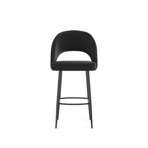 Tabouret de <span class=keywords><strong>bar</strong></span> moderne en velours jaune doré avec pieds en métal noir, assise ergonomique et confortable pour îlot de cuisine américain - Product Image 6