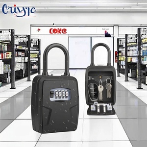 Hợp kim nhôm treo tường khóa khóa hộp đẩy nút treo tường an toàn Tủ chìa khóa màu xám an toàn - Product Image 3