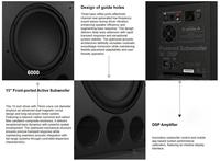 Haut-parleur ultra-basse fréquence de 12 pouces, caisson de basses actif haute puissance, amplificateur DSP - Système de caisson de basses professionnel pour cinéma