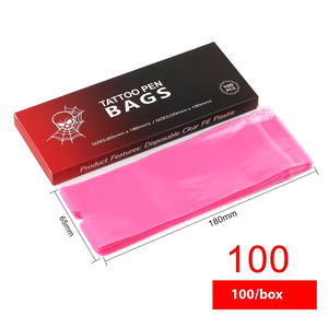 Bolígrafo de plástico impermeable desechable autoadhesivo <span class=keywords><strong>tipo</strong></span> envoltura de máquina fundas de <span class=keywords><strong>manga</strong></span> de <span class=keywords><strong>tatuaje</strong></span> bolsa de bolígrafo de <span class=keywords><strong>tatuaje</strong></span> rosa para PMU inalámbrico - Product Image 3
