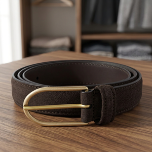 Ceinture en cuir pour homme BS INTERNATIONAL, durable, résistante, écologique, imperméable, haute résistance, vintage, 100% cuir de vache véritable, acier - Product Image 1