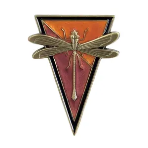 Custom award rank insignia metal dragonfly shape lapel pin