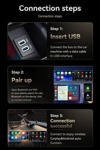 Adaptateur Carplay USB noir, mini, convertit Carplay sans fil et Android Auto, 2 en 1 - Product Image 5