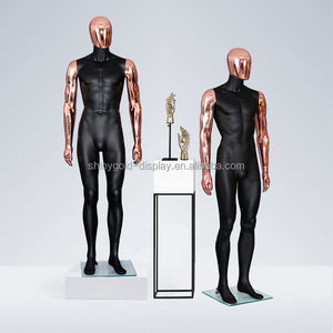 Mannequins Homme Musclés Dorés et Argentés Brillants pour Vitrine de Boutique de Mode – Présentoirs Corporels Complets en Chrome - Product Image 5
