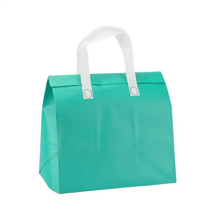 Customized Logo Non-woven takeaway lunch bag folding thermal insulation bag Ice pack Thermal insulation cooler bags