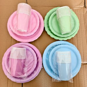 Platos de papel desechables con borde de encaje, vasos, servilletas, juego de cubiertos, suministros de fiesta elegantes para boda, despedida de soltera, eventos de té de la tarde - Product Image 5