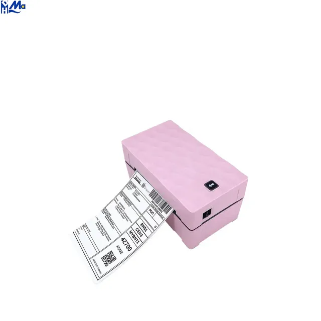 4*6 Inch 110mm Pink Mobile Self-Adhesive Label Printer for Roll Labels USB/Wireless Rechargeable Battery in Stock
