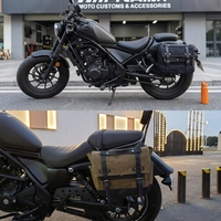 Sacoche de moto rétro, sac arrière étanche, sac latéral en toile, bagages pour motard, 40x15x30cm, pour casque et voyage