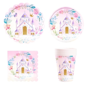 DAMAI - Juego de Vajilla Personalizado con Temática de Princesa para Fiestas Infantiles, Platos Desechables de Papel para Cumpleaños de Niñas, Proveedor de Artículos para Fiestas - Product Image 2