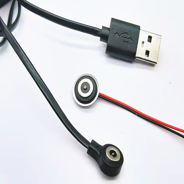 Hot Sale Electric Heating Clothes Waistcoat Cushion 2Pin Magnetic Male to Female Pogo Pin Connector Usb Magnetic Charging Cable
