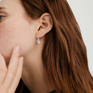 Boucles d'oreilles pendantes en moissanite et diamant de laboratoire certifiées GRA, plaquées or 14 carats, argent 925, VVS, à fermoir levier, cadeau de mariage pour femme, livraison gratuite - Product Image 3