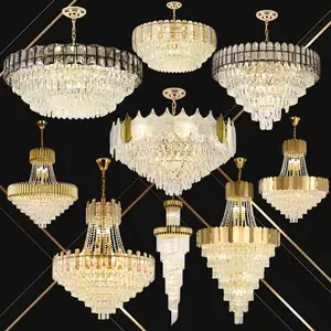 Popular Sparkle Wedding Crystal Chandelier Modern Decorative Indoor Salon Hanging Lamp Pendant Light