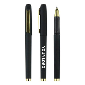 लक्जरी ब्लैक मैट बनावट जेल पेन 0.5 मिमी प्लास्टिक सस्ती कीमत थोक पेन - Product Image 2