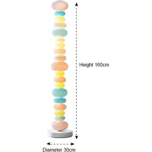 Lampe sur pied LED à intensité variable, 160 cm de hauteur, abat-jour en verre et base en métal, pour salon, chambre à coucher, chambre d'enfant, utilisation comme lampe de chevet - Product Image 2