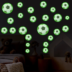 สติ๊กเกอร์<span class=keywords><strong>ติด</strong></span>ผนังรูปลูกฟุตบอลเรืองแสง ของตกแต่งงานวันเกิด ของตกแต่งธีมกีฬาสำหรับวันแข่งขัน - Product Image 3
