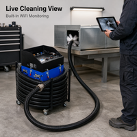 Machine de nettoyage de conduits d'air HVAC avec tête de brosse et tuyau – Solution professionnelle pour le nettoyage des conduits industriels