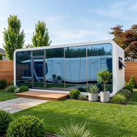Cabine de jardin de luxe préfabriquée moderne Apple Cabin, bureau extérieur étanche en structure acier, mini-maison pour jardin et télétravail