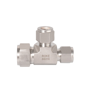 Raccord de <span class=keywords><strong>tube</strong></span> en acier inoxydable 316 à double ferrule, union réductrice en T à trois voies - Product Image 2