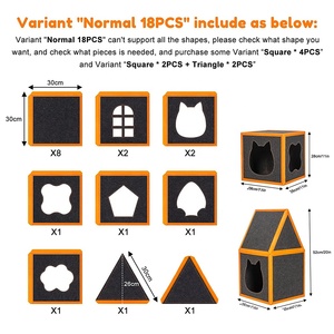 Multifuncional <span class=keywords><strong>DIY</strong></span> montar gato casa mascota escondite Casa de juego Torre condominio interactivo gato nido cama - Product Image 5