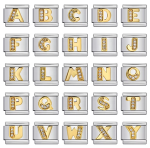 Custom Name Wholesale Charms Bracelet Gold Color 26 English <b>Letters</b> A-Z DIY Stainless Steel Charms Bracelet Links Jewelry Gifts - Product Image 2