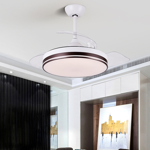 Ventilateur de plafond LED moderne et simple avec pales rétractables de 42 pouces pour salon, avec télécommande DS1901 - Product Image 1