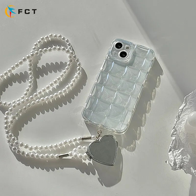 Fashion transparent Tpu Mobile Phone Case For Iphone 12 Lanyard Cellphone Cover