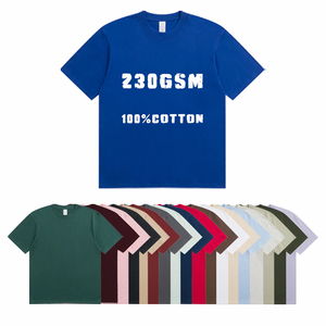 Áo thun nam in logo tùy chỉnh 230gsm 100% cotton chất lượng cao, màu trơn, dáng rộng, cổ tròn, mẫu trơn để in kỹ thuật số DTG - Product Image 1