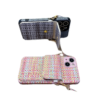 Nouvelle conception personnalisée pour coque de téléphone portable, cordon en tissu de coton, étui de téléphone tissé de luxe, imperméable, antichoc, givrage
