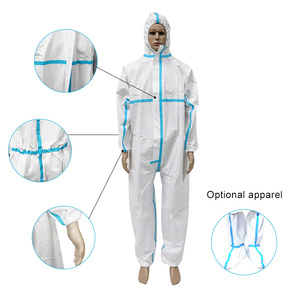 Combinaison de protection chimique à capuche à 3 panneaux, <span class=keywords><strong>sans</strong></span> <span class=keywords><strong>latex</strong></span>, certifiée CE, imperméable, respirante, antistatique, type 4 5 6, <span class=keywords><strong>taille</strong></span> XL - Product Image 2