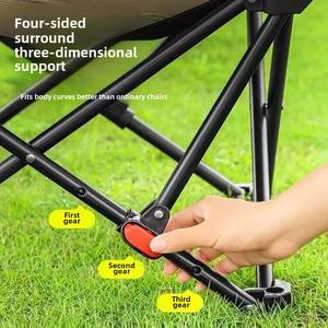 Silla de jardín de metal con respaldo alto ajustable estilo Luna, tumbona portátil reclinable para acampar, tumbona plegable con patas de hierro - Product Image 4