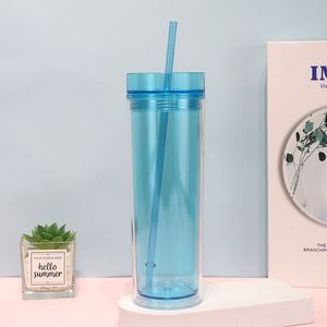 Gobelet en acrylique double paroi de 16 oz avec couvercle et paille pour le bubble tea – Vente en gros directe pour les fournitures de magasins de boba - Product Image 2