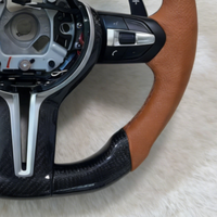 Volant de voiture en fibre de carbone pour BMW M3 M4 M5 M6 E81 E87 E82 E88 E90 E91 E92 E93 F30 F32 F10 F20 F07 F01 F82 Cuir marron