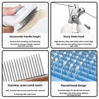 Kit de Toilettage pour Animaux 5 Pièces Premium Populaire avec Poignée Ergonomique Facile à Nettoyer : Coupe-Griffes, Peigne Anti-Puces, Peigne à Dents Fines, Brosse Démêlante pour Animaux